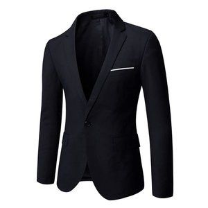 NWT BLEMISH Wulful Mens Suit Jacket Black Polyester Dinner Coat Size M $99 9D096